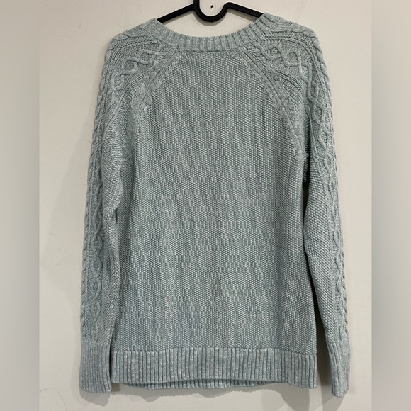 Gap Cotton Knit Sweater Heather Mint Green size M - Picture 2 of 8